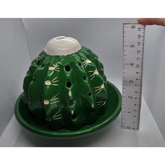 CANDLE HOLDER/VOTIVE-Cactus-Ceramic-Primitive-Unique - Picture 7 of 7